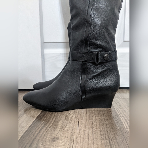 #33.Cirka Joan David Leather Wedge Tall Boots: Size: 9 1/2M. READ - Picture 3 of 17